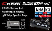 Load image into Gallery viewer, Cusco CUS00B 738 1520B Cusco Universal Wheel Lug Nut Set M12 x P1.5mm - Black (20pcs)
