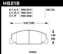 Load image into Gallery viewer, Hawk 84-85 Honda Accord / 88-00 Civic / 88-91 CRX 15mm DTC-60 Front Race Brake Pads Brake Pads - Racing Hawk Performance   
