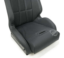 Load image into Gallery viewer, NRG Defender Water Resistant Steel Frame Suspension Seats Black w/ Blue Trim &amp; Defender logo | DF-100GY-S
