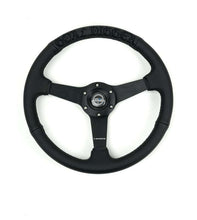 Load image into Gallery viewer, NRG Reinforced Black Perforated Leather Steering Wheel 350mm / 1.5in Deep w/ Goal Digger Blk Stitch | RST-037MB-BGD-R
