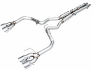 AWE Track Edition Exhaust for S650 Mustang GT Coupe - Quad Chrome Silver Tips | 3020-42650