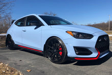 Load image into Gallery viewer, Rally Armor 19-22 Hyundai Veloster N Black UR Mud Flap w/ White Logo Mud Flaps Rally Armor   
