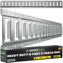 Load image into Gallery viewer, 5Ft E-Track Tie-Down Rails, Silver (2 Pack) | TD-ETRAIL5-2PK-SVR
