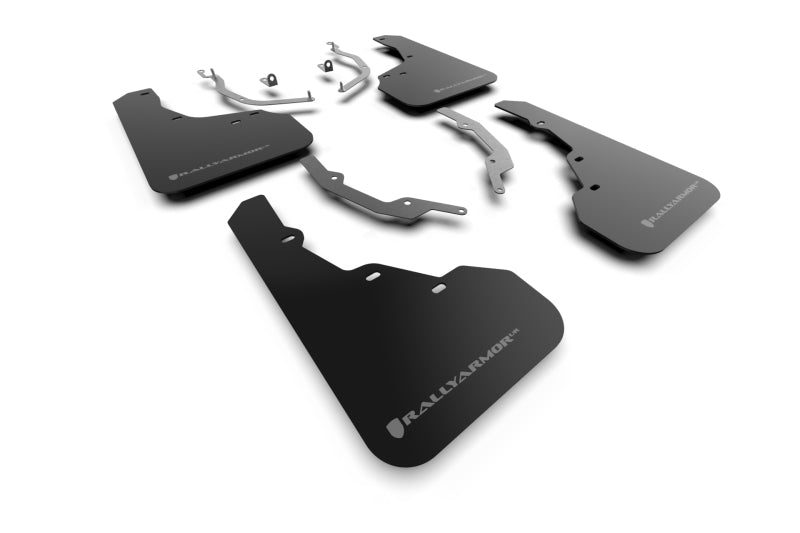 Rally Armor 22-24 Hyundai Santa Cruz Black Mud Flap w/Grey Logo Mud Flaps Rally Armor   