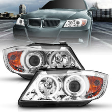 Load image into Gallery viewer, ANZO 2006-2008 BMW 3 Series E90-E91 Projector Headlights w/ Halo w/ LED Bar Chrome (CCFL) Headlights ANZO
