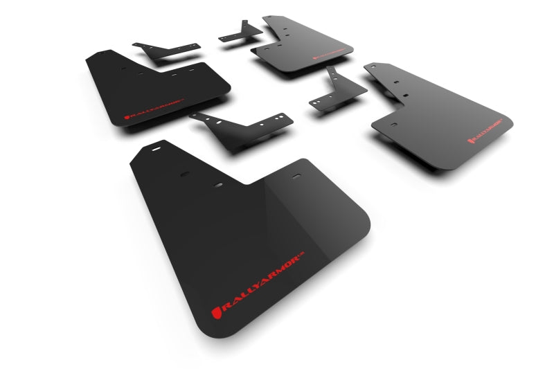 Rally Armor 21-25 Dodge Ram 1500 TRX Black UR Mud Flap - Red Logo Rally Armor