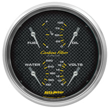 Load image into Gallery viewer, Autometer Carbon Fiber Quad Gauge 5in. 240Ohm (E) - 33Ohm (F) Electric | 4810
