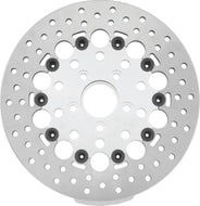 Twin Power 84-17 Big Twin Exc 08-17 FLH FLT Rear 11.5 Floating Rotor Silver Holes TwinPower