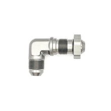 Load image into Gallery viewer, DeatschWerks Fittings DeatschWerks 8AN Male Flare To 8AN Male Flare Bulkhead Adapter 90-Degree (Incl. Nut)
