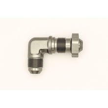 Load image into Gallery viewer, DeatschWerks Fittings DeatschWerks 8AN Male Flare To 8AN Male Flare Bulkhead Adapter 90-Degree (Incl. Nut)
