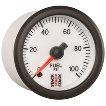 Load image into Gallery viewer, AutoMeter Gauges Autometer Stack 52mm 0-100 PSI 1/8in NPTF Male Pro Stepper Motor Fuel Pressure Gauge - White
