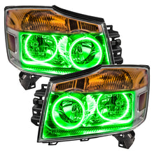 Load image into Gallery viewer, Oracle 04-07 Nissan Titan LED Headlight Halo Kit - Green
