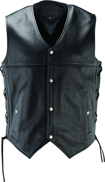 Kuryakyn Leather By River Road Old Skool Leather Vest Black - Medium Vests Kuryakyn