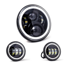Load image into Gallery viewer, Letric Lighting 7? Full-Halo Black LED Headlight with (2) 4.5? Full-Halo Black Passing Lamps Headlights Letric Lighting   
