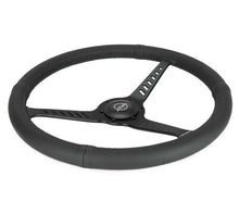 Load image into Gallery viewer, NRG Reinforced Stealth Wheel (380mm) 3 Spoke Center 1in Deep Dish - Perforated Leather Black Stitch | RST-380-STL-B
