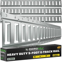 Load image into Gallery viewer, 5Ft E-Track Tie-Down Rails, Silver (4 Pack) | TD-ETRAIL5-4PK-SVR
