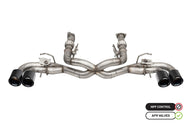 Corsa 2020-2024 Chevrolet Corvette C8 RWD 3in Delete 4 Valve Cat-Back w/NPP w/4.5in CF Black PVDTips Catback CORSA Performance