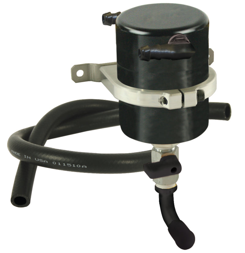 Moroso Universal Air/Oil Separator Catch Can - Large Body - Billet Aluminum - Black Anodized Moroso