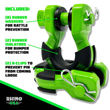 Load image into Gallery viewer, Rhino USA 8T Super Shackle 2-Pack (Green) Shackle Kits Rhino USA
