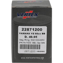 Load image into Gallery viewer, Vertex Piston 02-18 Yamaha YZ 85 85cc +2mm Cast Big Bore Piston Kit 92cc. Uncategorized Vertex Pistons   
