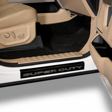 Load image into Gallery viewer, Putco 17-20 Ford SuperDuty Reg/Super Cab w/ SUPERDUTY Etching (2pcs) Black Platinum Door Sills Door Panels Putco
