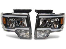 Load image into Gallery viewer, Raxiom 09-14 Ford F-150 Axial Series Headlights w/ LED Bar- Blk Housing (Clear Lens) Headlights Raxiom
