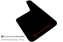 Load image into Gallery viewer, Rally Armor Universal Fit (No Hardware) Basic Plus Black Mud Flap w/ Red Logo Mud Flaps Rally Armor   
