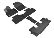 3D MAXpider 2020 Kia Telluride Kagu 1st & 2nd & 3rd Row Floormats - Black Floor Mats - Rubber 3D MAXpider