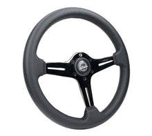 Load image into Gallery viewer, NRG Light Weight Gaming Steering Wheel - 350mm 3 Black Chrome Silver Spokes Perforated Leather | ST-018BC-PR
