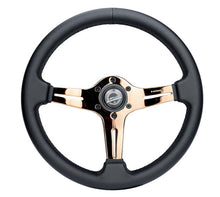 Load image into Gallery viewer, NRG Light Weight Gaming Steering Wheel - Blitz 350mm 3 Rose Gold Spokes Slits - Leather - No Dish | ST-018RG-PR

