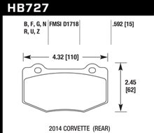 Load image into Gallery viewer, Hawk 14-18 Chevrolet Corvette Rear ER-1 Brake Pad Set Brake Pads - Racing Hawk Performance   

