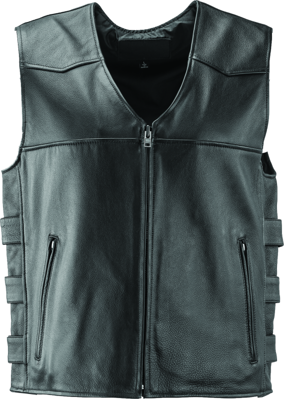 Kuryakyn Leather By River Road Plains Leather Vest Black - Medium Vests Kuryakyn