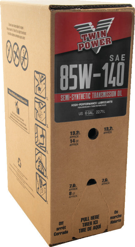Twin Power 85W140 Semi-Synthetic Transmission Lube 6 Gallon Bag In Box TwinPower