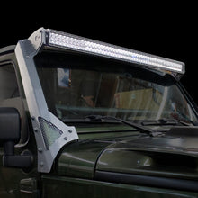 Load image into Gallery viewer, Go Rhino 07-18 Jeep Wrangler JK/JKU (Ex Mjve/392/4xe) Windshield Light Bar Mount Brkt - 50in Sgl Row Light Mounts Go Rhino   
