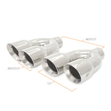 Load image into Gallery viewer, Mishimoto Universal Steel Muffler Tip 2.5in Inlet Dual Y Polished Muffler Mishimoto   
