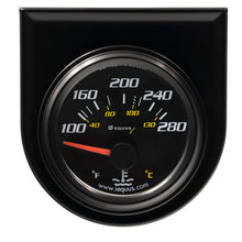 Load image into Gallery viewer, Equus Engine Coolant Temperature Gauge Equus Gauge, Water Temperature, 2" 100-280F, 90 Sweep Elec, Black, 6000 Series E6262
