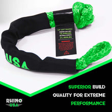 Load image into Gallery viewer, Rhino USA Synthetic Soft Shackle Green Shackle Kits Rhino USA
