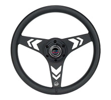 Load image into Gallery viewer, NRG Aluminum Steering Wheel 330mm - Arow Cutout - Ergonomic Grip - Anadized Black | RST-070-BK
