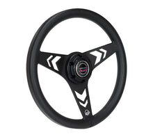 Load image into Gallery viewer, NRG Aluminum Steering Wheel 330mm - Arow Cutout - Ergonomic Grip - Anadized Black | RST-070-BK
