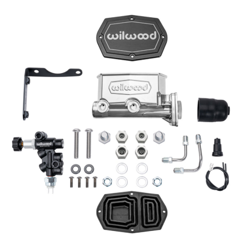 Wilwood MOPAR Compact Tandem M/C Kit w/ P-Valve 1in Bore - Chrome Powdercoat Wilwood