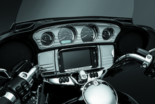 Load image into Gallery viewer, Kuryakyn Deluxe Tri-Line Stereo Trim Kit 14-Up Touring Models Chrome
