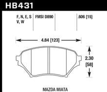 Load image into Gallery viewer, Hawk 01-05 Mazda Miata HPS 5.0 Front Brake Pads Brake Pads - Performance Hawk Performance   
