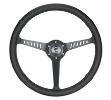 Load image into Gallery viewer, NRG Reinforced Stealth Wheel (380mm) 3 Spoke Center 1in Deep Dish - Perforated Leather Black Stitch | RST-380-STL-B
