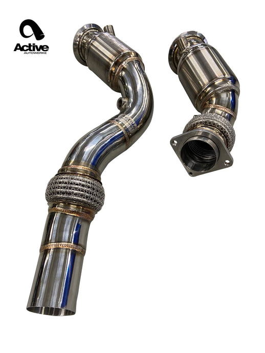 Active Autowerke 11-080 F8x BMW S55 M2C / M3 / M4 Downpipes w GESI G-Sport Cats