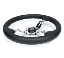 Load image into Gallery viewer, NRG Light Weight Gaming Steering Wheel - Splitz Chrome Silver Spokes Perforated Leather | ST-010CH-PR

