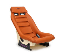 Load image into Gallery viewer, NRG GT Retro Bucket Seat - Brown PVC Leather Brown Stitching Off-White Fiberglass Back | PRI-100BR-STARDUST
