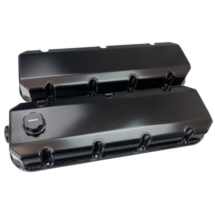 Moroso BBC 3in Tall Aluminum Valve Covers - Black (w/12AN Breather/Oil Fill) Moroso