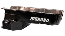 Load image into Gallery viewer, Moroso 80-85 Chevrolet SBC (w/Passenger Side Dipstick) Wet Sump 5.5qt 7.5in Steel Oil Pan - Black Moroso
