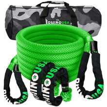 Load image into Gallery viewer, Rhino USA 7/8In X 30Ft Kinetic Rope Recovery Kit W/Soft Shackles (Green) Cargo Tie-Downs Rhino USA

