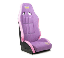 Load image into Gallery viewer, NRG Defender Water Resistant Steel Frame Susp. Seat - Purple w/ Pink Trim/Defender Logo/Side Bracket | DF-100PP-S
